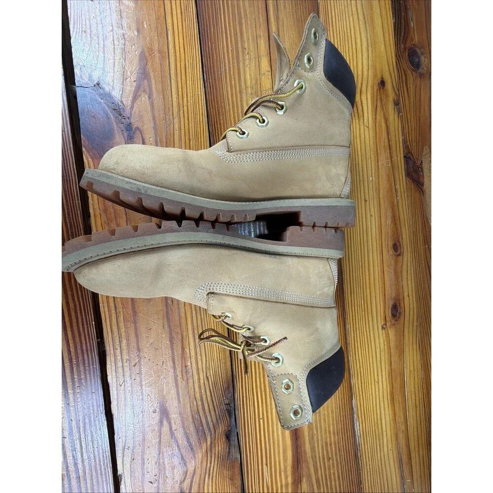Timberland Premium 6 Inch Waterproof Boots Wheat Nubuck Juniors Kids Size 7M